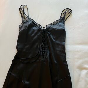 D&G Black Satin Dress with Lace 2
